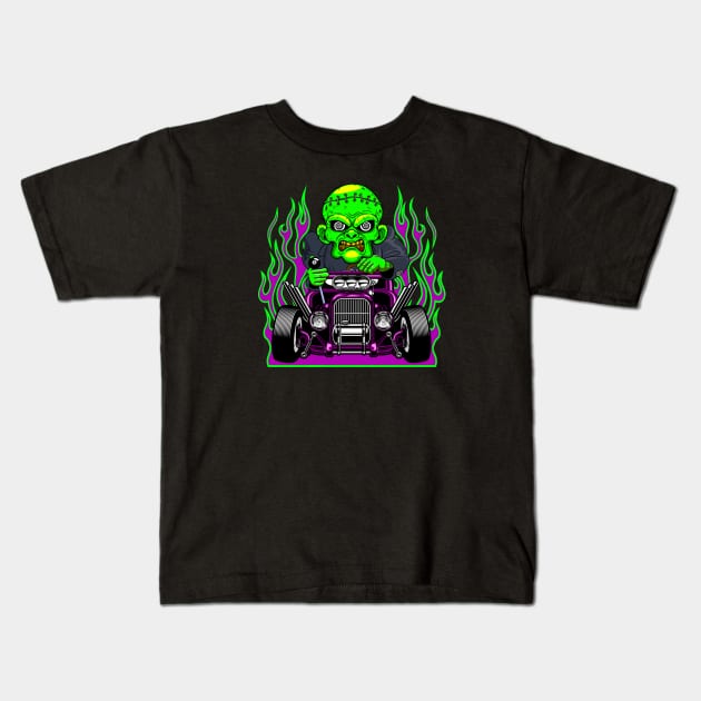 HOTROD 1 (Zombie 3) Kids T-Shirt by GardenOfNightmares